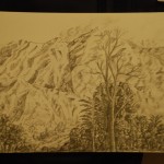 My sketch of the Mussorie Mountains 